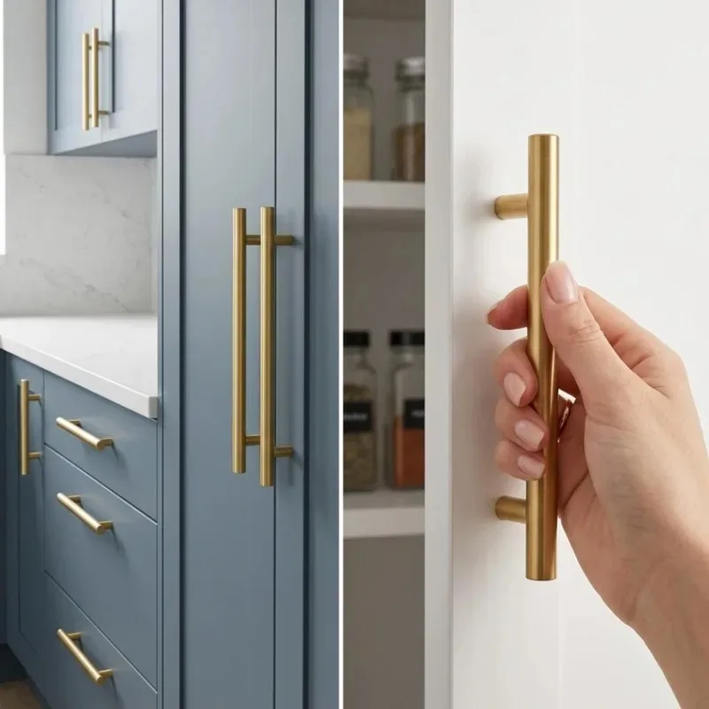 Modern Stainless Steel Drawer Pulls Bar Handle for Kitchen Cabinets Wardrobe Cupboard Hardware Rustproof Easy Install with Screw