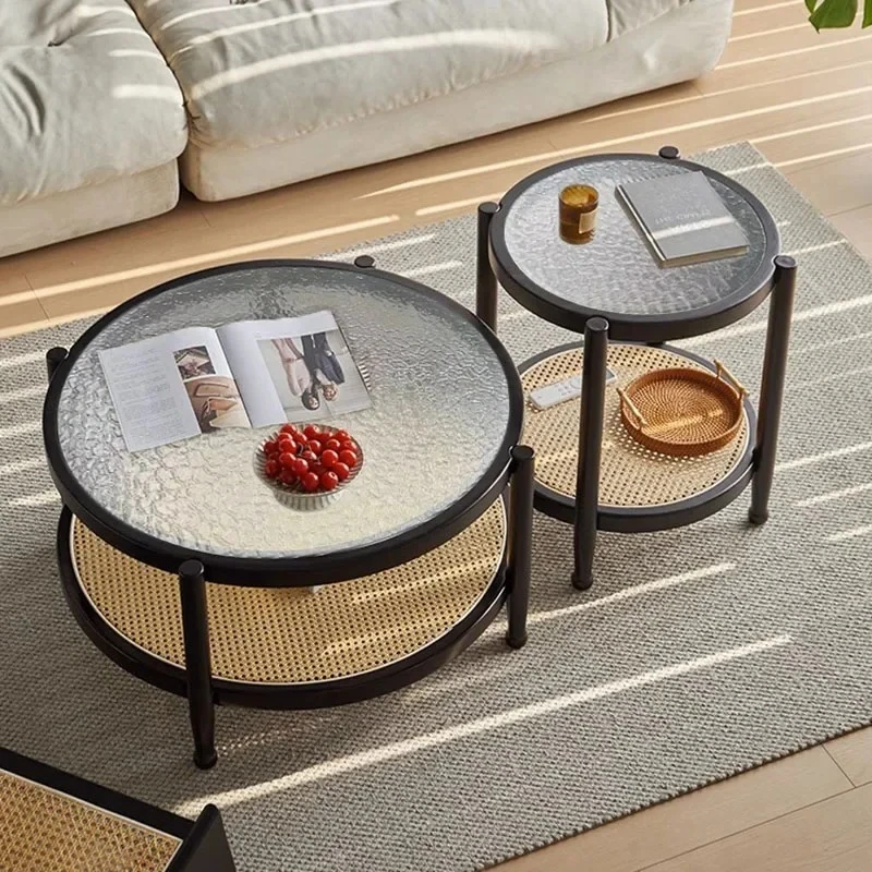 

Minimalist Glass Side Table Round Simple Transparent Modern Nordic Coffee Table Designer Apartamento Tisch Furniture For Home