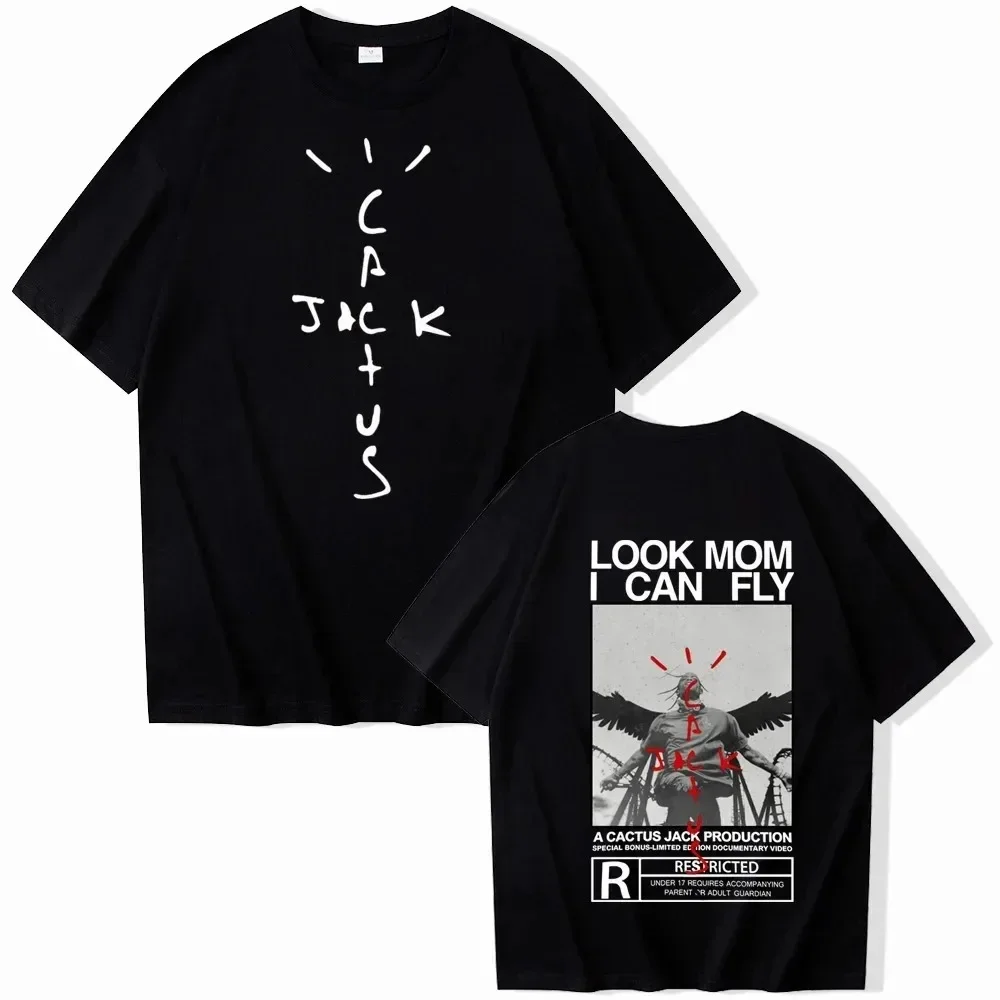 Travis Look Mom I Can Fly T-Shirts Men Scott Shirt Unisex Harajuku O-Neck Pure Cotton Tops Short Sleeve Shirts