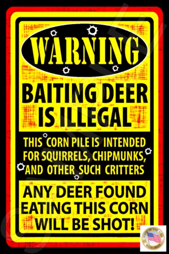 FUNNY HUNTING SIGN ALL WEATHER METAL USA MADE 8X12 MAN CAVE BAR LOG CABIN RUSTIC