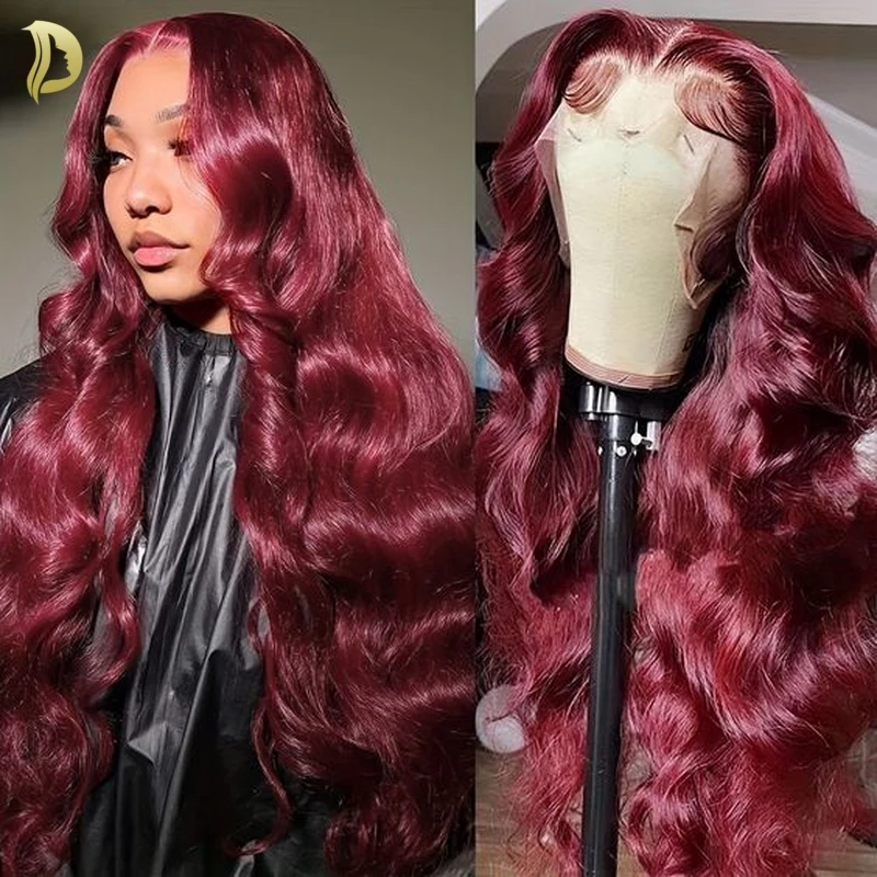 

burgundy body wave 99j 13x6 hd lace frontal human hair wig hd lace wig 13x6 human hair colored human hair wigs 13x4 lace wig