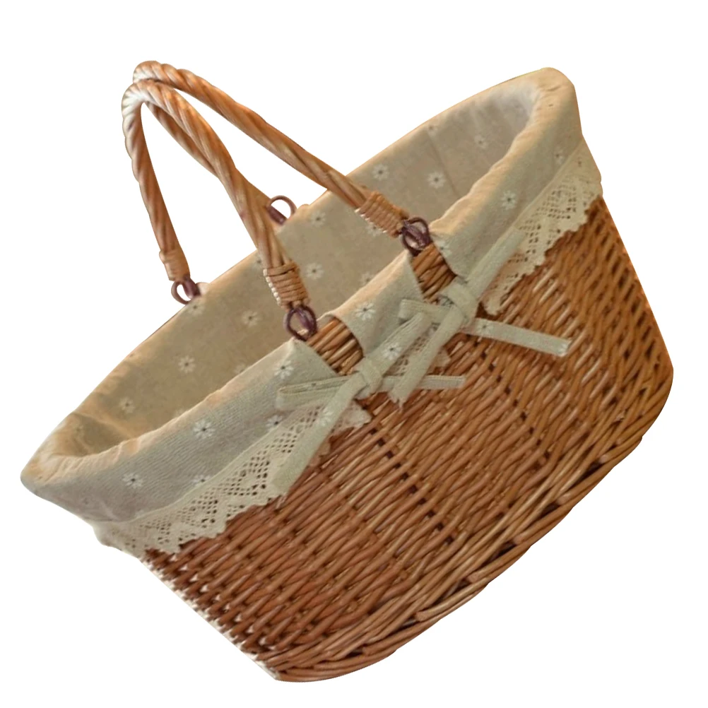 

Wicker Storage Basket Home ganizer Woven Debris Decorate Hanging Simple Rustic Kitchen Bedroom Bathroom LivingRoom Books Snacks