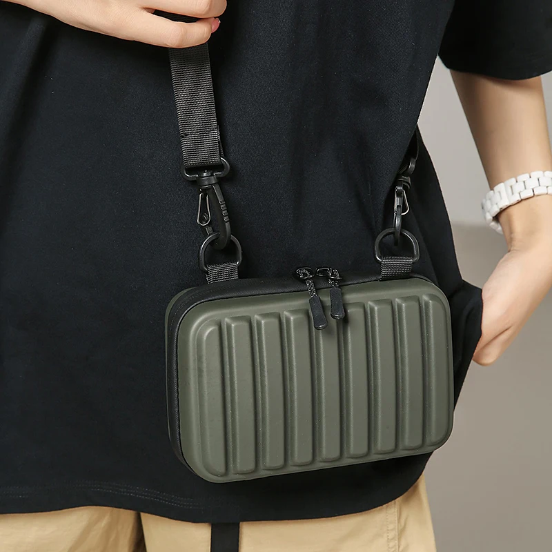 

Unisex Leisure Shoulder Bag Army Green PVC Transparent Crossbody Bag For Women 2025 Mini Box Handbag Purse Casual Sling Bag
