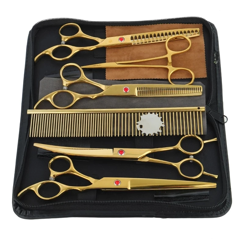 

Pet Grooming Set Professional Pets Groomer Hair Scissors Set Grooming Scissors Cutting Barber Shear Scissors For Dog Grooming