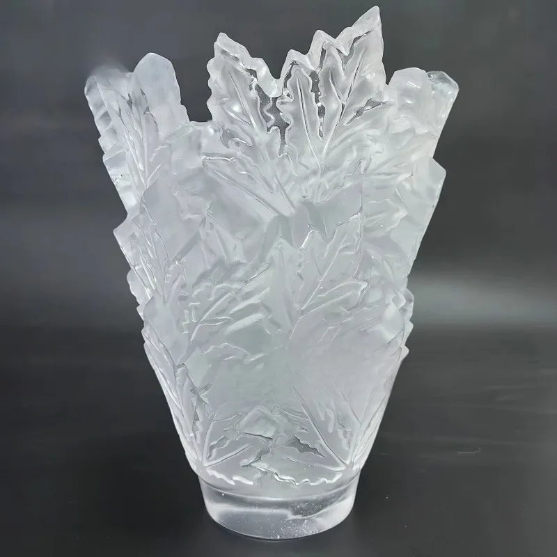 Handmade Crystal Maple Leaf, Vase Art Vase, Strap, Gift Box and Logo