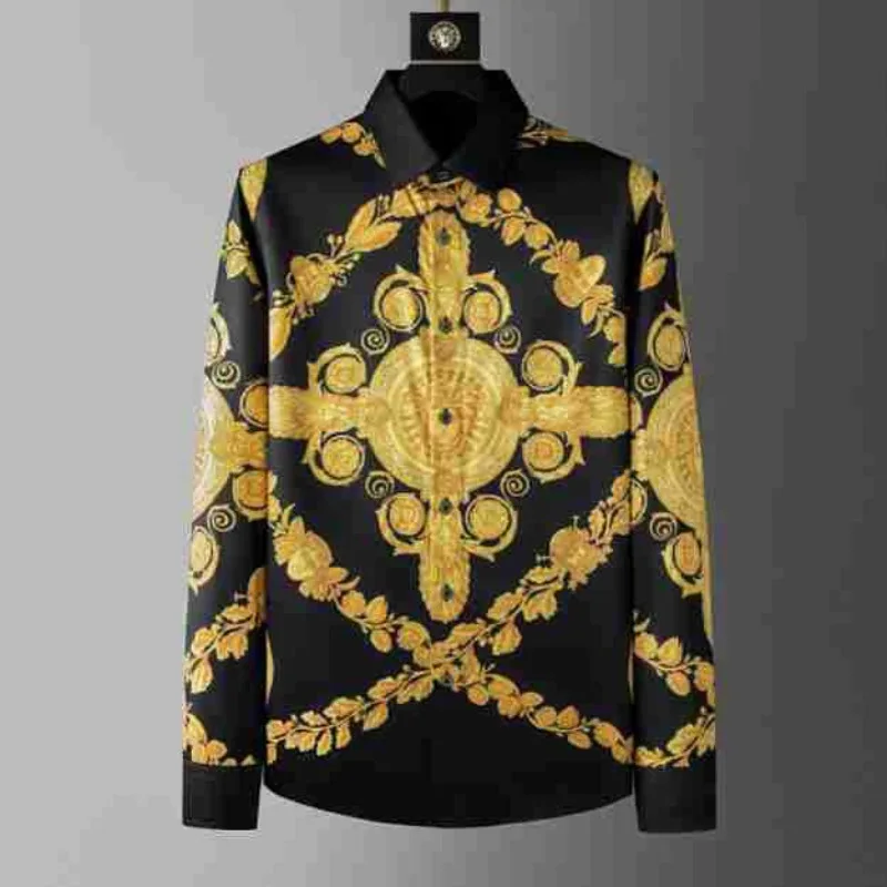 

Весенне-осенняя новая модная брендовая рубашка с длинным рукавом, классическая модная цельная коллекция волос с принтом