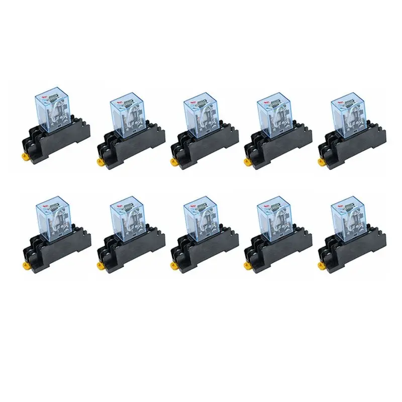

Электромагнитное мини-реле ABJN-10Pc MY4NJ 14PIN 4DPDT с катушкой 5А и основанием PYF14A