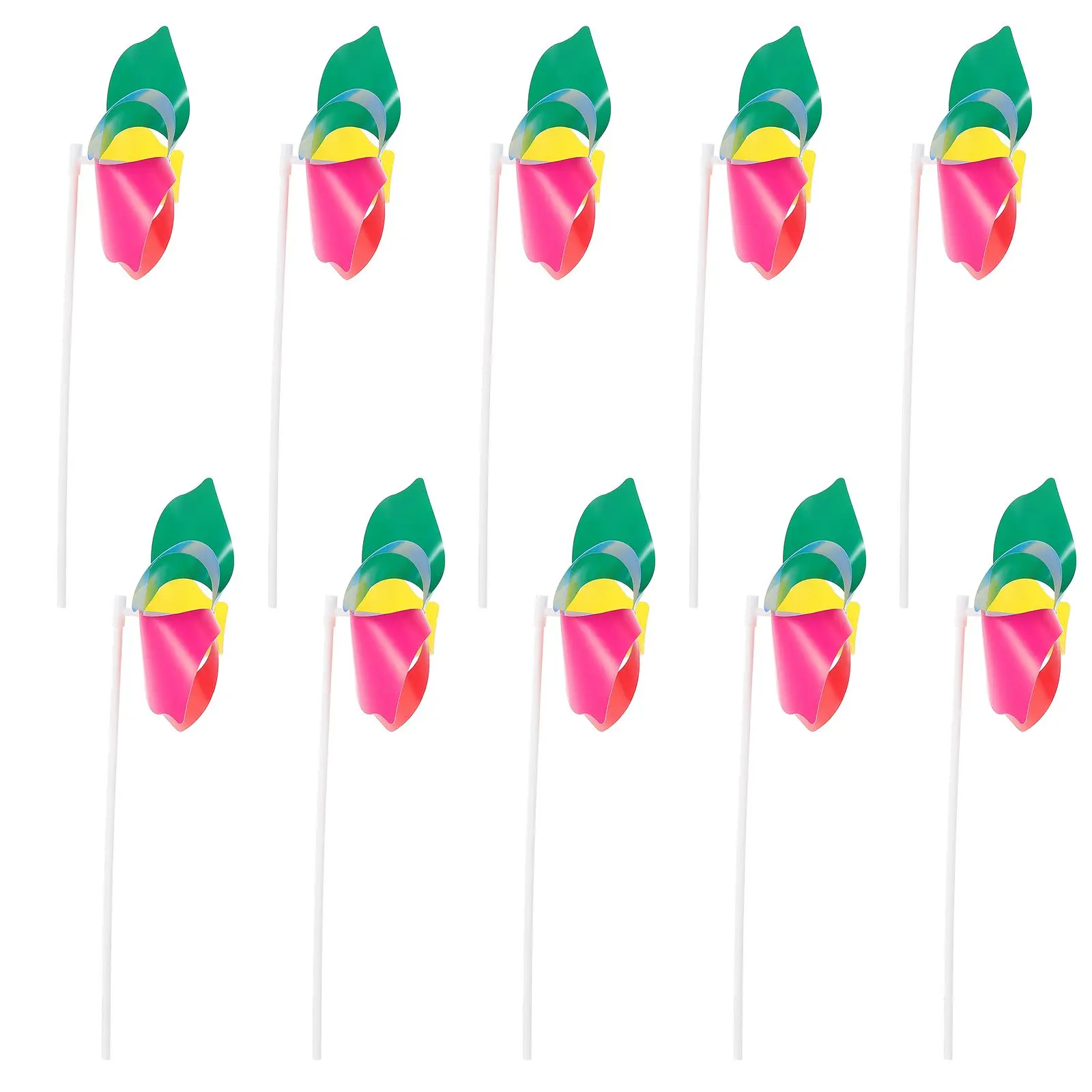 

10 Pcs Colorful Windmill Toy Handheld Kids Pinwheels Plastic Party