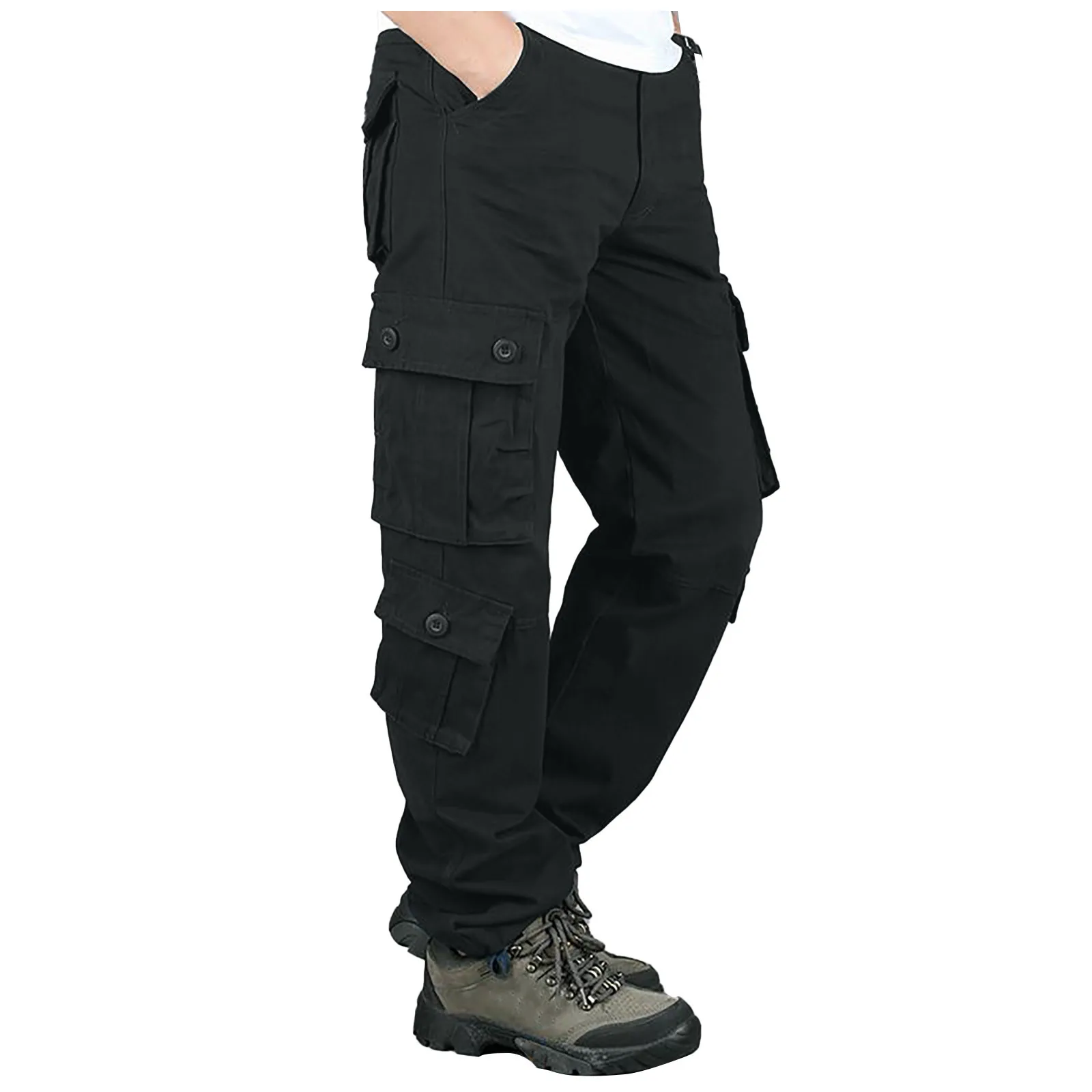 

Men's Cargo Pants Waterproof Wear-Resistant Hiking Running Trousers Winter Sports Outwear Sweatpants Baggy Breathable Pants