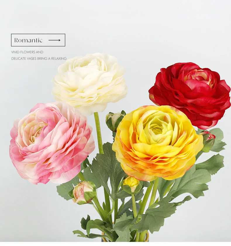 6 Stück/Set Künstliche Blumen mit 2 Köpfen in Dew-Lotus-Optik, Echtfühl-Effekt, für Hochzeitsdekoration, Brautstrauß, Heim- und Partytischdekoration, Floristik – Detail 1