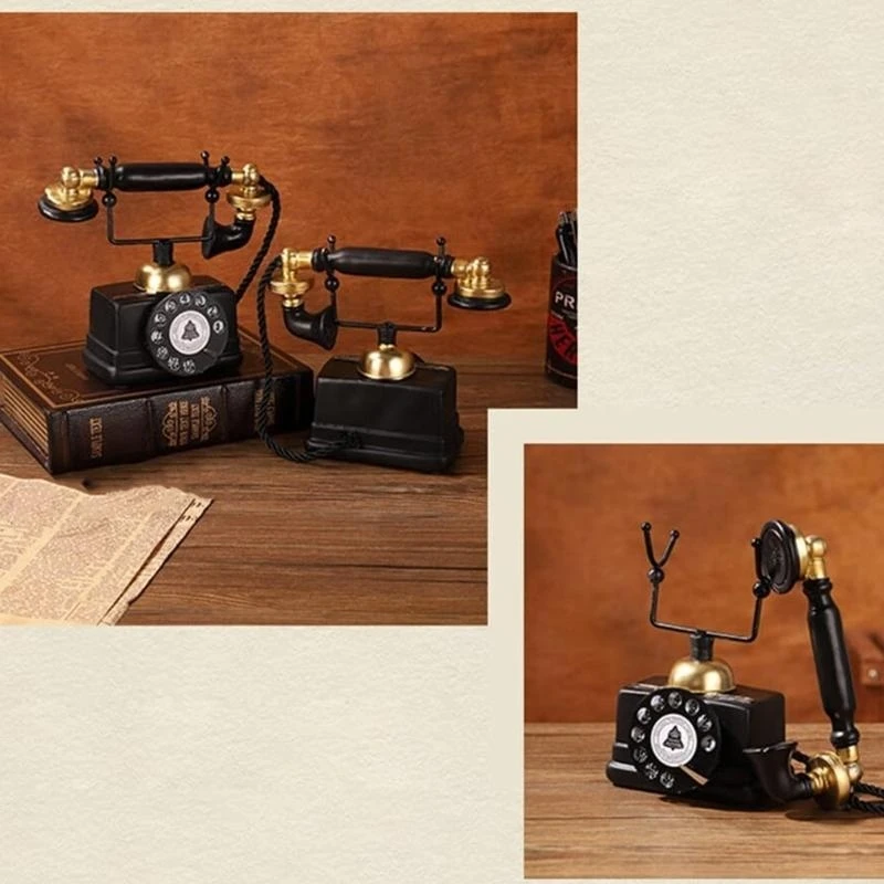 

Vintage Rotary Dials Telephone Resins Craft Ornament Home Office Cafes Display