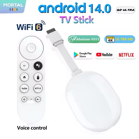 Mortal Q2 ultra mini TV stick android14 h313 4K TV box 2.4/5G WiFi 6 smart TV receiver for voice assistant YouTube media player