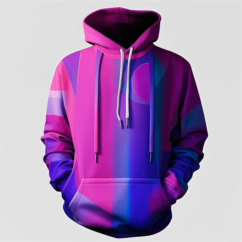 New Fashion 3D Print Purple Hoodie Men Y2k Clothes Women Casual Sweatshirt Kids Loose Sportswear Autumn Street Hip Hop Clothing