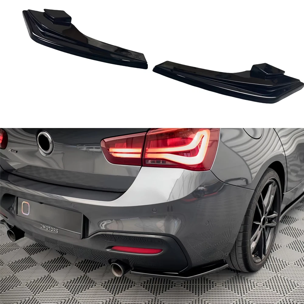 

ABS Rear Bumper Side Splitters for Bmw 1 Series F20 118i 120d 120i 125i M Pack 2015-2019 Side Diffuser Exhaust Trim LCI Black