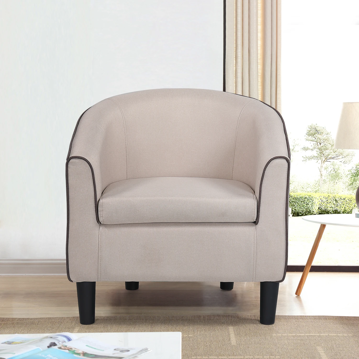 JST Accent Chair, Modern Accent Arm Chair, Suit for Living Room Bedroom Small Spaces Apartment Office (Fabric Beige)