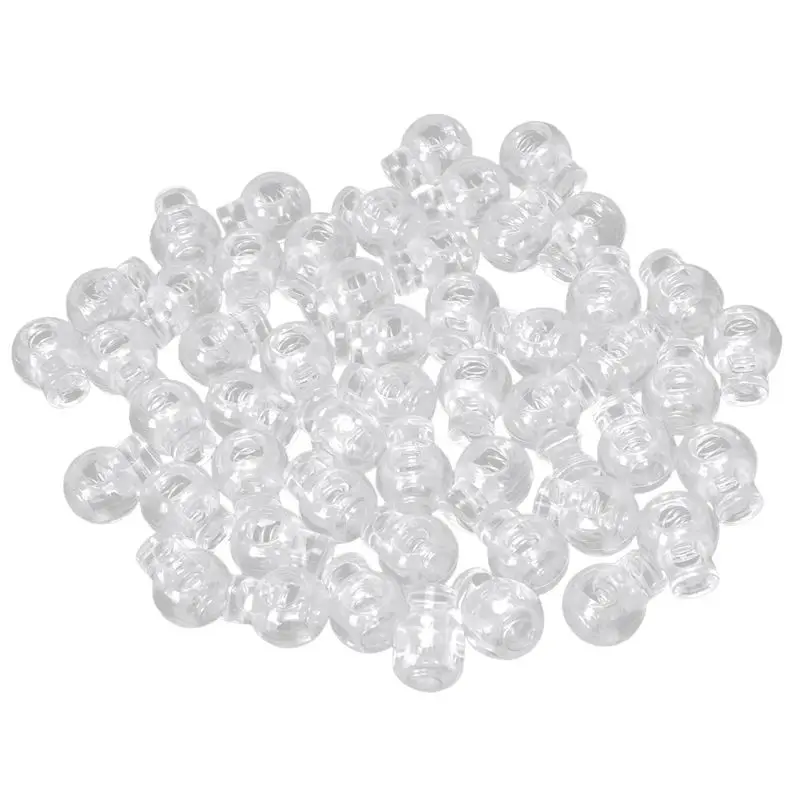 200 Pcs Clear Plastic 5Mm One Hole Cord Stoppers Cord Lock Cord Lock Stopper-AT36