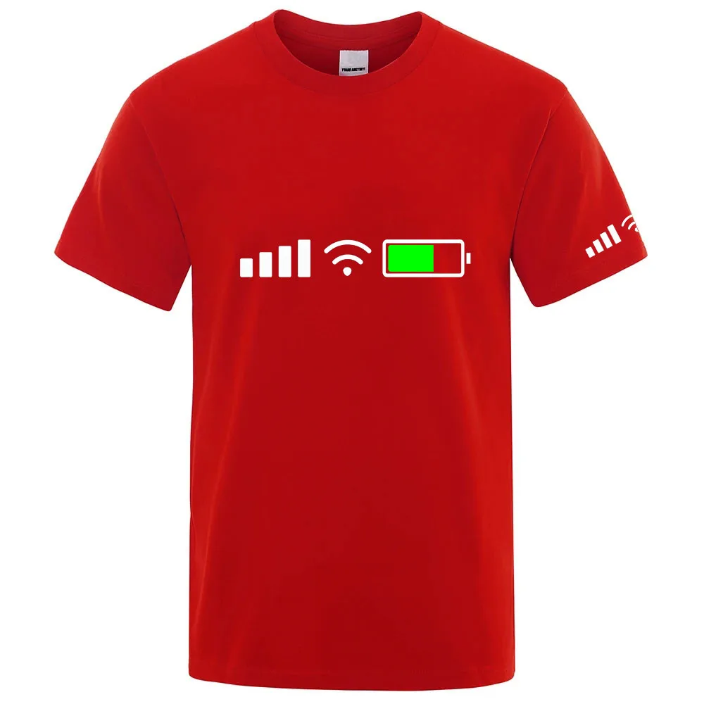 إشارة واي فاي بطارية 2025 جديد الرجال سريعة الجافة عادية رقيقة قصيرة الأكمام الرياضة تي شيرت اليومية في الهواء الطلق الشارع الشهير تنفس