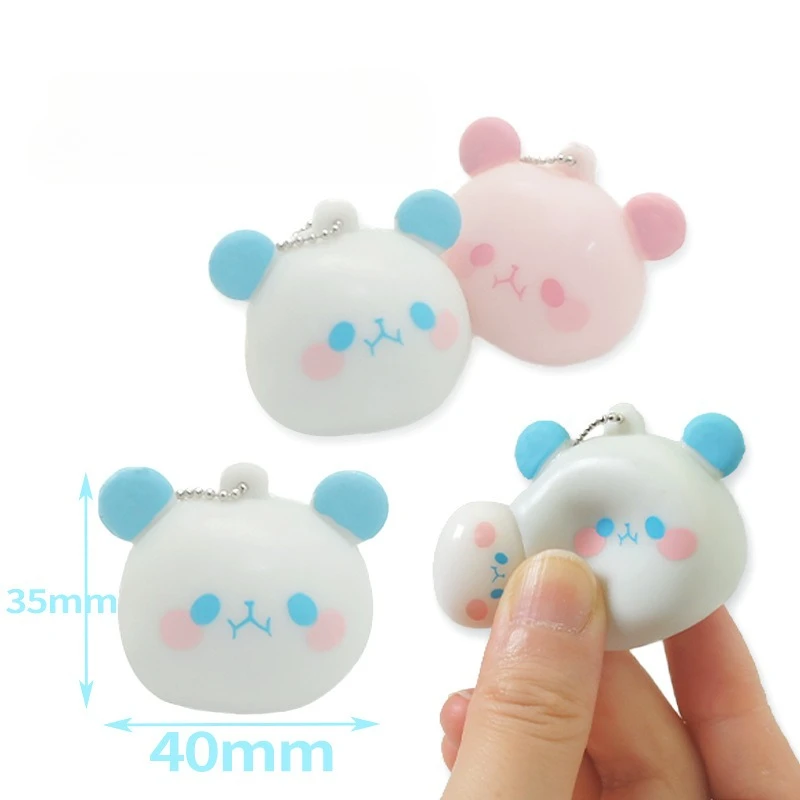 Jouets à presser Panda créatifs et nouveautés, jouet anti-Stress en caoutchouc souple, mignon sac de dessin animé pendentif porte-clés cadeau pour femmes 1 pièces