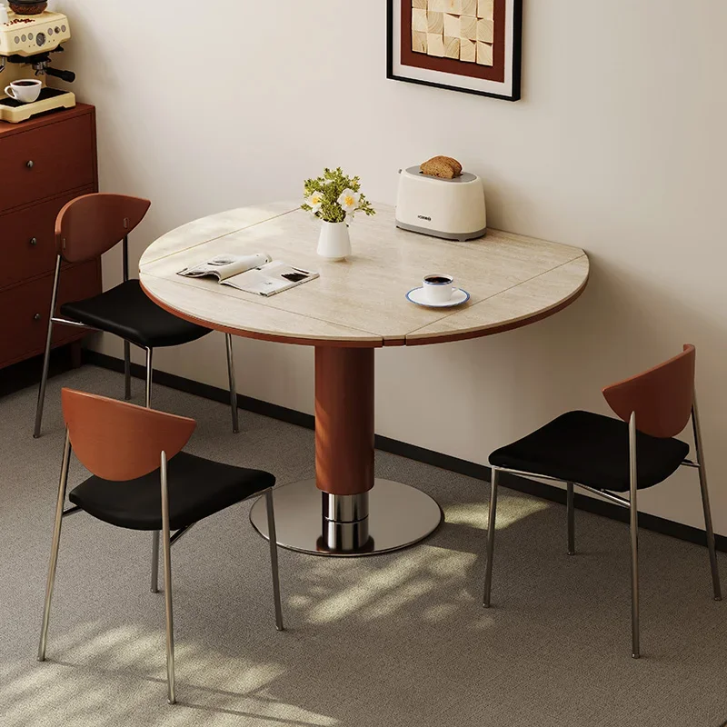 

z Antiquity Style Dining Table Vintage Luxury Home Extendable Dining Table Folding Round Mesa Centro Sala Kitchen Furniture z