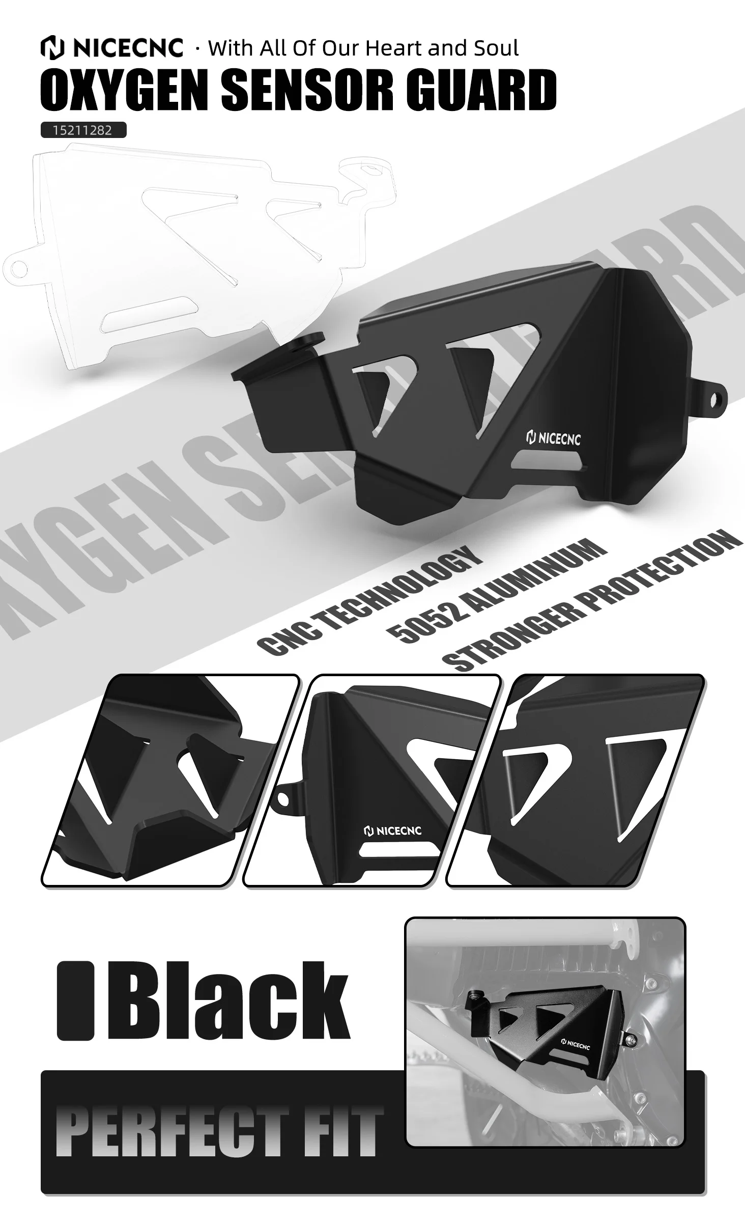 NICECNC Motorrad-Sauerstoffsensor-Schutzabdeckung Auspuffklappen-Schutz für BMW R1250GS /Adventure R1250 GSA 2019-2024 – Detail 1