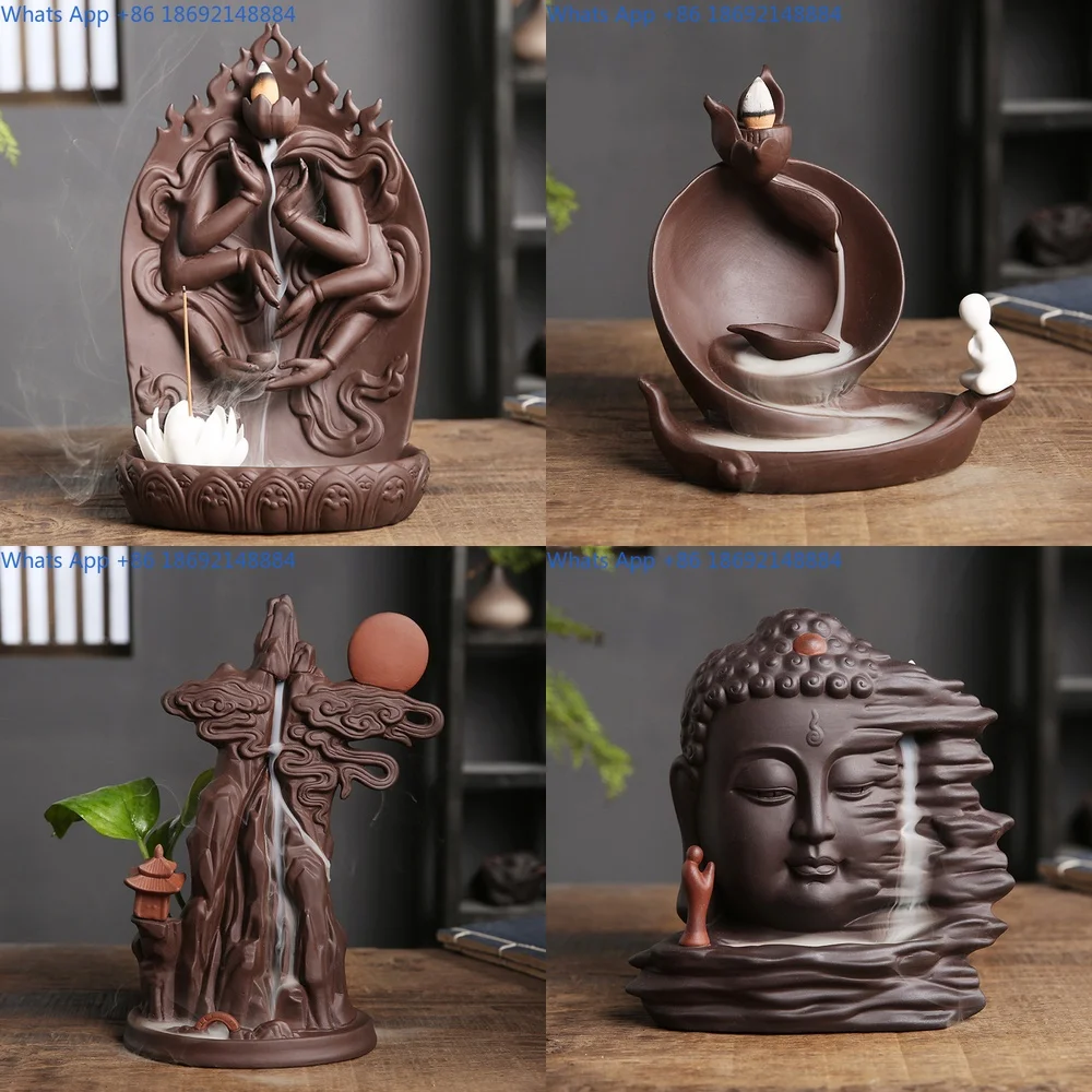 Creative Ceramic Zisha Reversing Incense Burner for Indoor Home Decoration Autumn and Winter