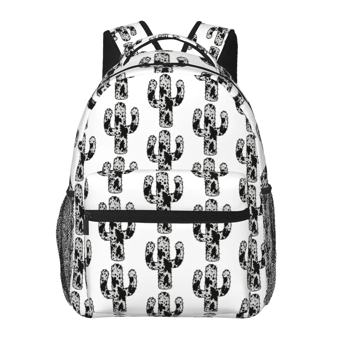 

Cow Print Cactus Backpack Hot Sale Daypack Large Capacity Kids BookBag School Bag Shoulder Bags for Men Women