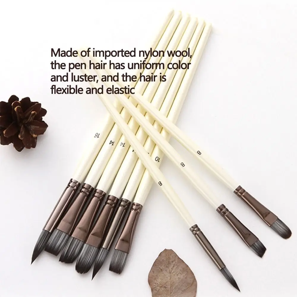 24pcs/set Wooden Handles Acrylic Paint Brushes Set Nylon Hair Colorful Oil Painting Brush Durable Scrubbing Scraper