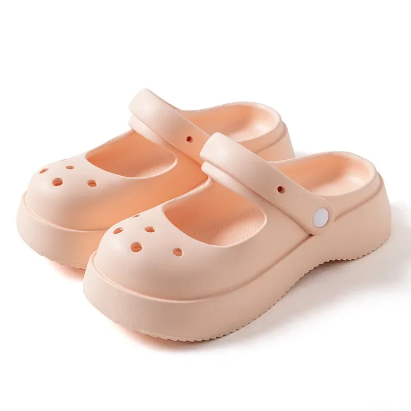 Summer 2024 Women EVA Hole Soft Shoes Solid Beach Sneakers Outdoor Garden Non-Slip Slippers Couple Fashion Casual Baotou Sandals