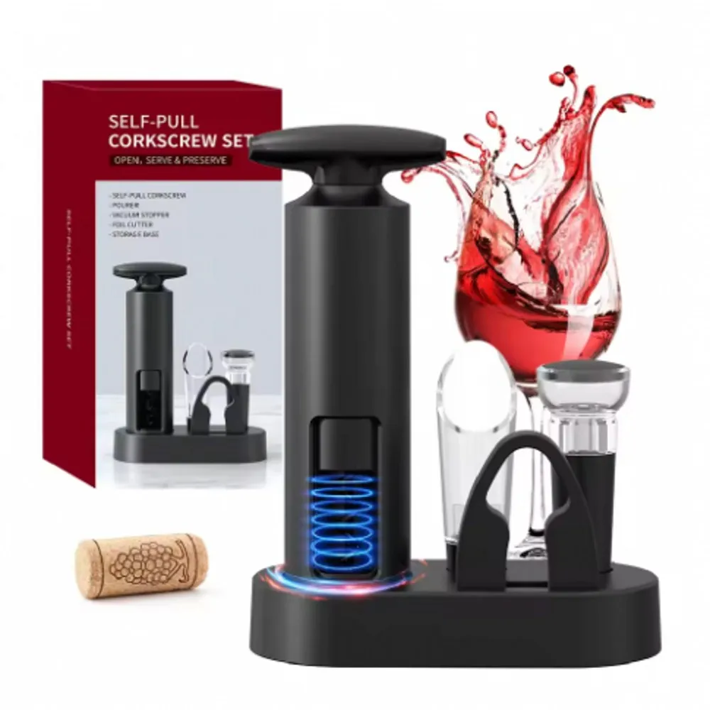 ABS Manual Wine Opener Professional Waiters Corkscrew Wine Bottle Opener with Foil Cutter, Wine Pourer, The Life Kitchen Gadgets