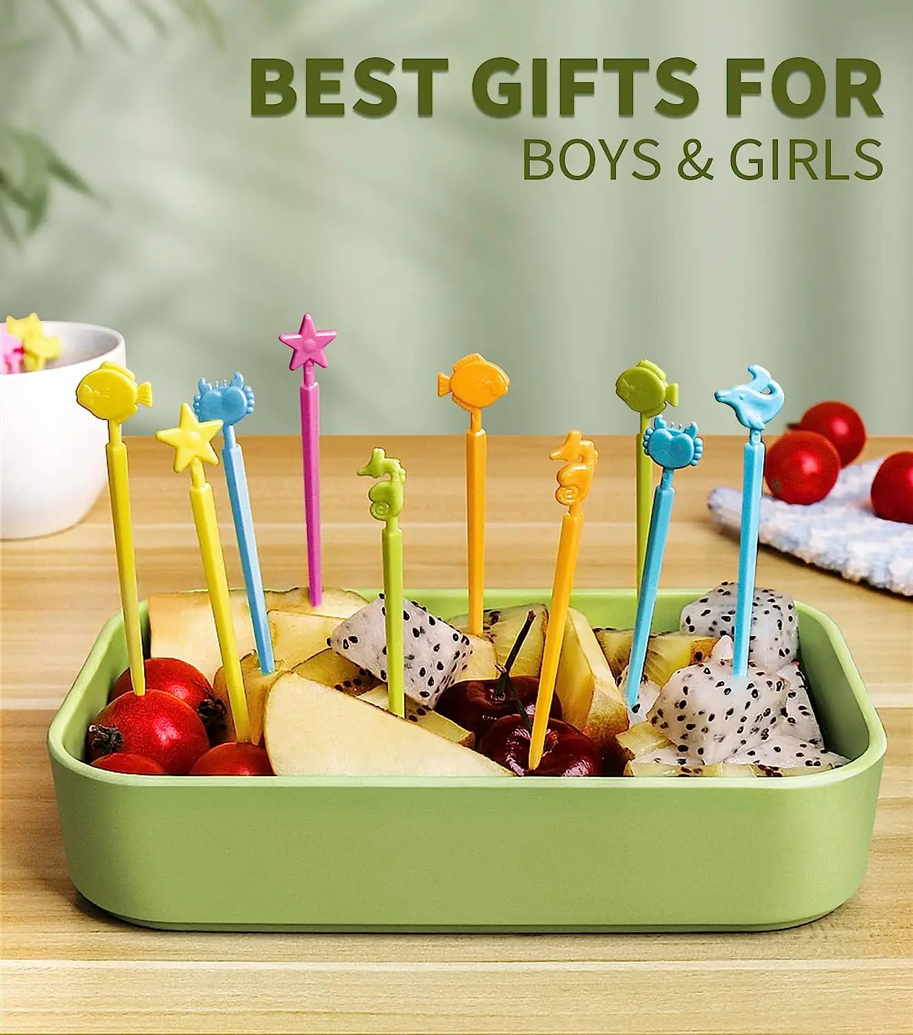 84PCS Food Picks for Kids Children Fun Cute Animal Fruit Forks Toothpicks Reusable Toddler Lunch Bento Box Accessories BPA Free