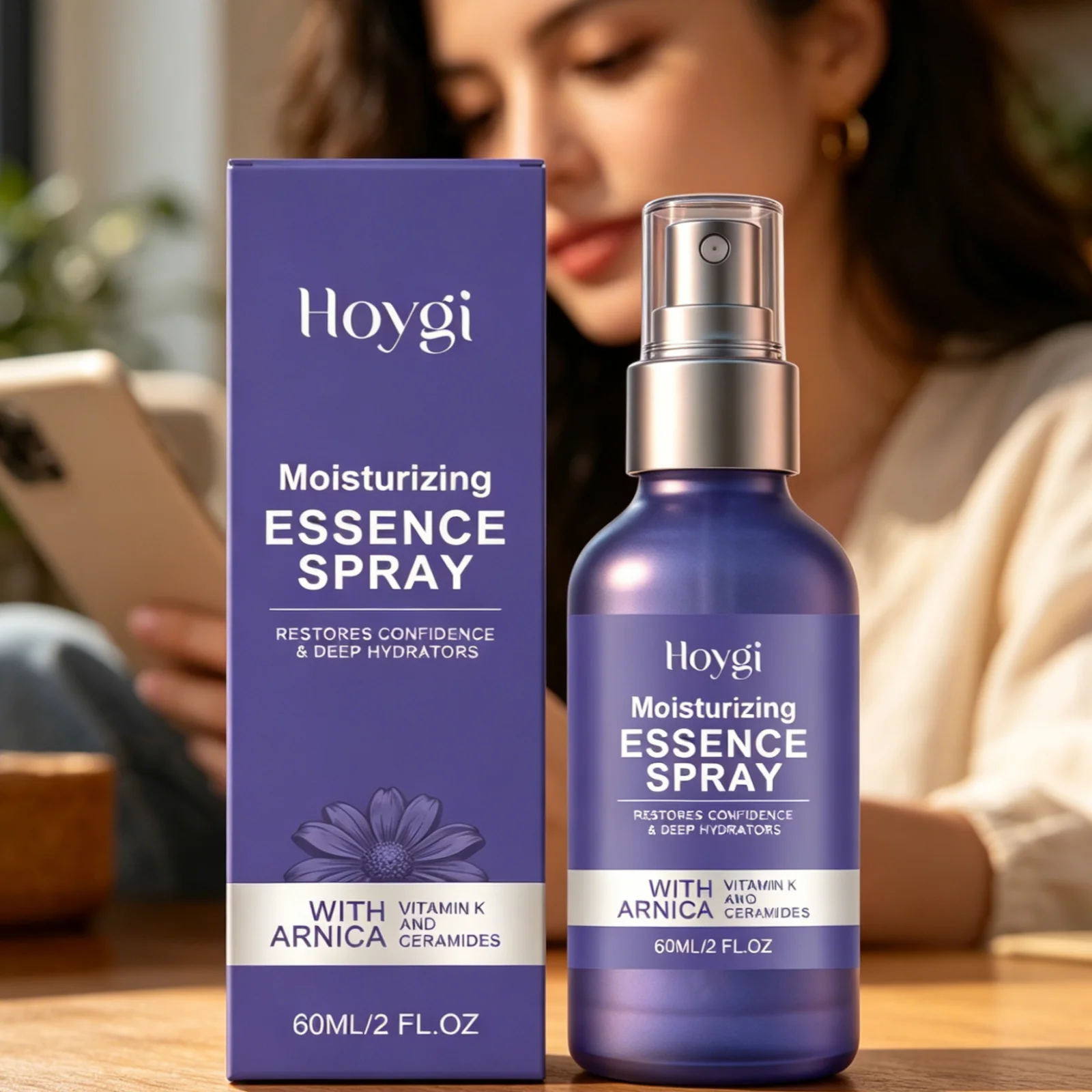 Hoygi Moisturizing Essence Spray Repair Skin Barrier Deep Nourishing Skin Soothing Anti Dryness Gentle Formula Facial Spray 60ml