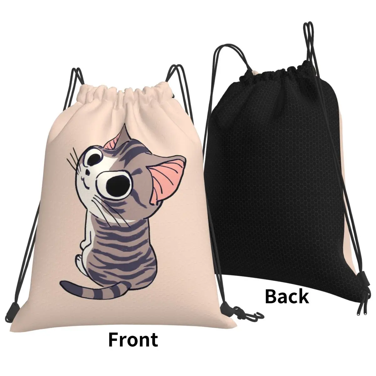 I Draw Chi The Kitten 1 Chi's Sweet Home Backpacks Multi-function Drawstring Bundle Pocket Storage Bag Book Bags Students