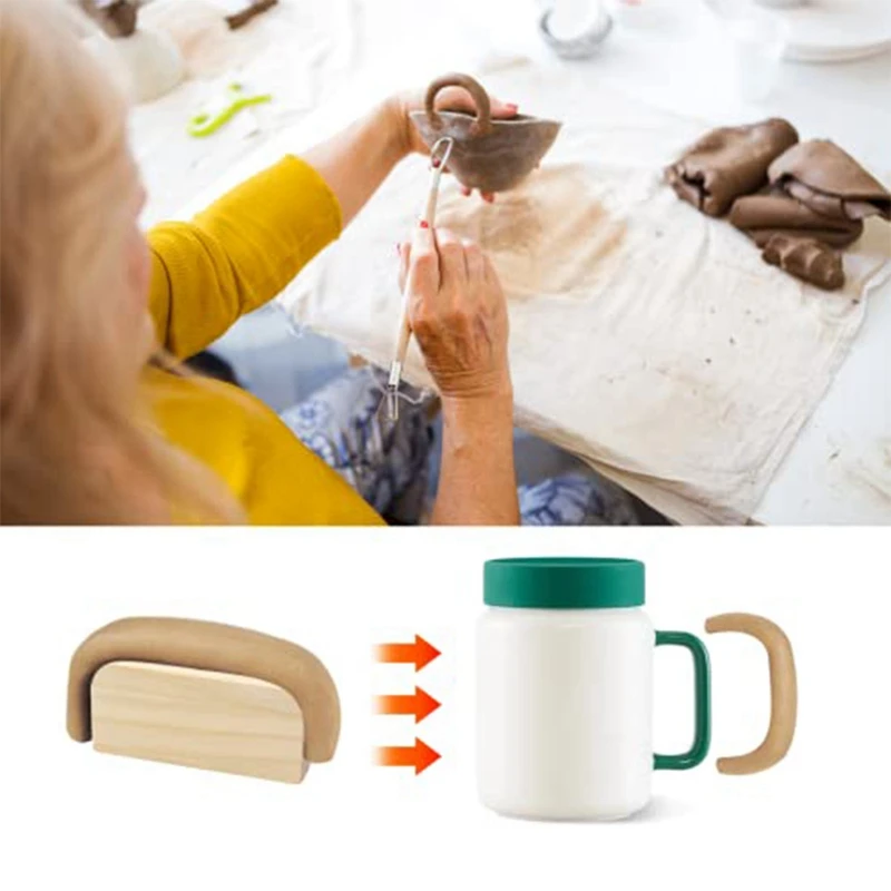 14 Pcs Pottery Mug Handle Molds For Clay Wood Pottery Tool Kit For Making Mug Handle