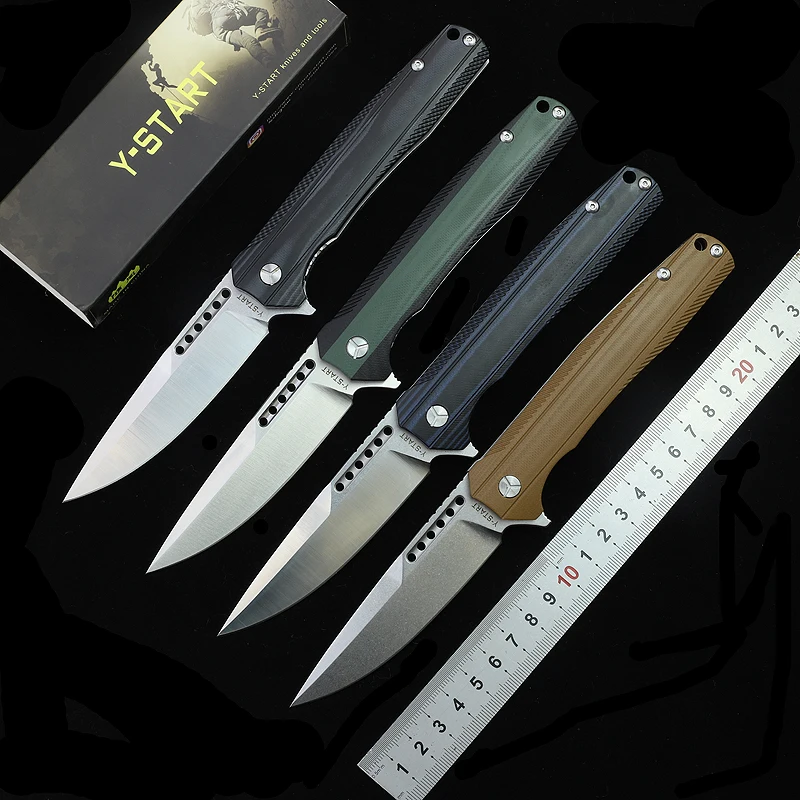 

Y-START Outdoor Folding Pocket Knives 14C28N Steel Blade G10 Handle 4 Colors Hunting Searching Survival EDC LK5014