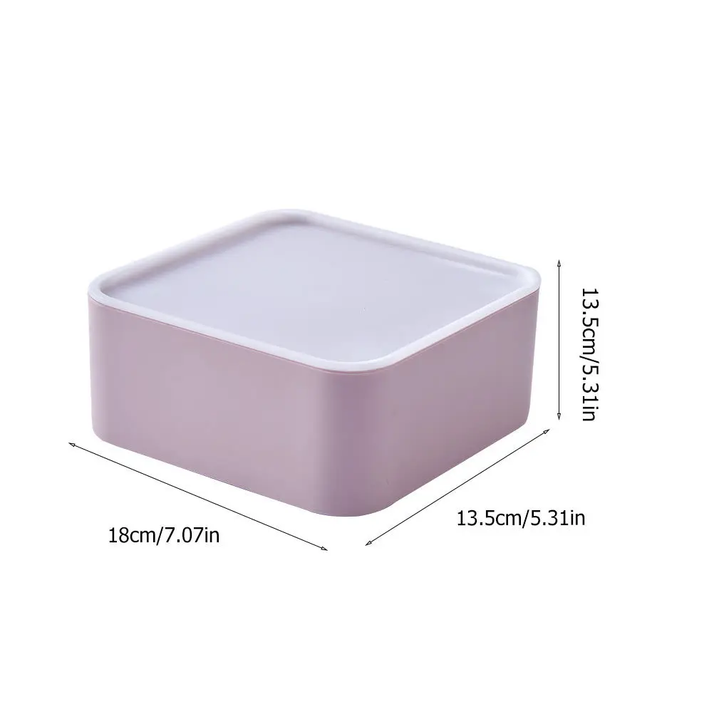 3 szt. Plastikowe pudełka do przechowywania, kompaktowe, lekkie, uniwersalne etui na biżuterię, akcesoria do makijażu, pudełko na biurko z pokrywką