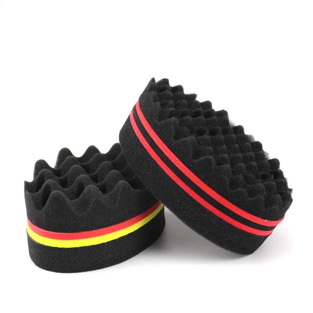 

Oval Double Sides Magic Twist Hair Brush Sponge Brush Big Holes Barber Sponge Brush Twist Hair Afro Curl As Hair Care Tools