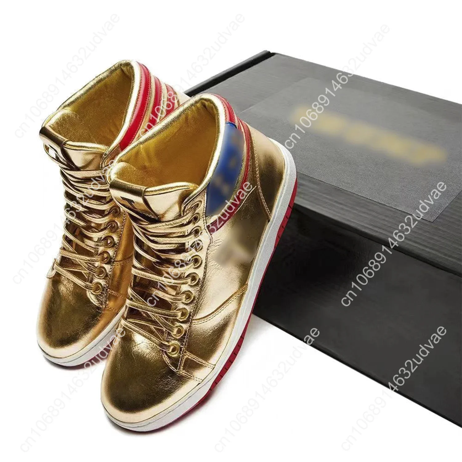 2024 MAGA Trump Gold Silver Sneakers Never Surrender Donald Distressed Gym High Top Shoes Men's Women's Casual Boots Road Shoes