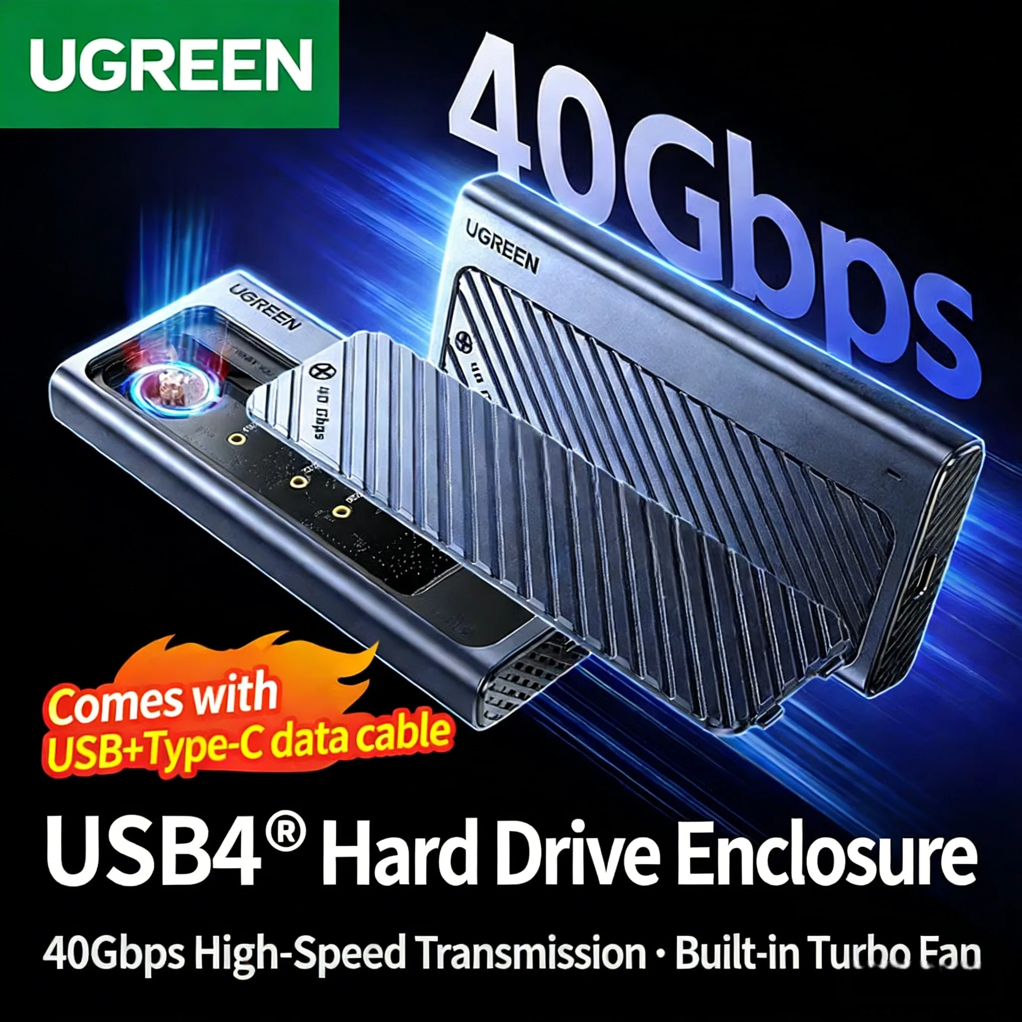 UGREEN CM850 USB4 40Gbps M.2 NVMe 인클로저, 썬더볼트 3/4, 노트북, 데스크탑, 휴대폰용 타입-C 외장 SSD
