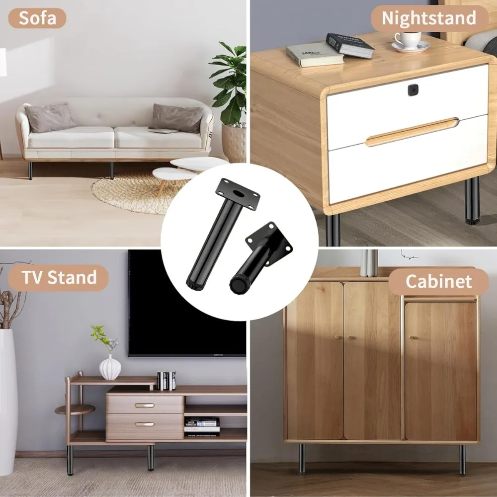 4pcs 20cm Furniture Legs Modern Luxury Bedside Bench Feet Console Steel Metal Furniture Bed Cabinet Sofa Legs For Sofa