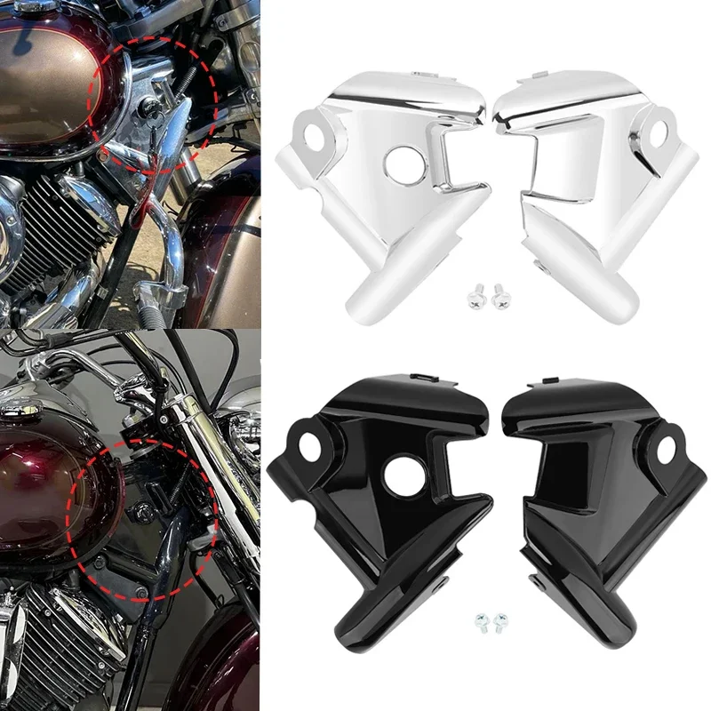 

For Yamaha Vstar Xvs1100 1100 1999-2009 Motorcycle Black Chrome Front Frame Side Guard Neck Protection Cover