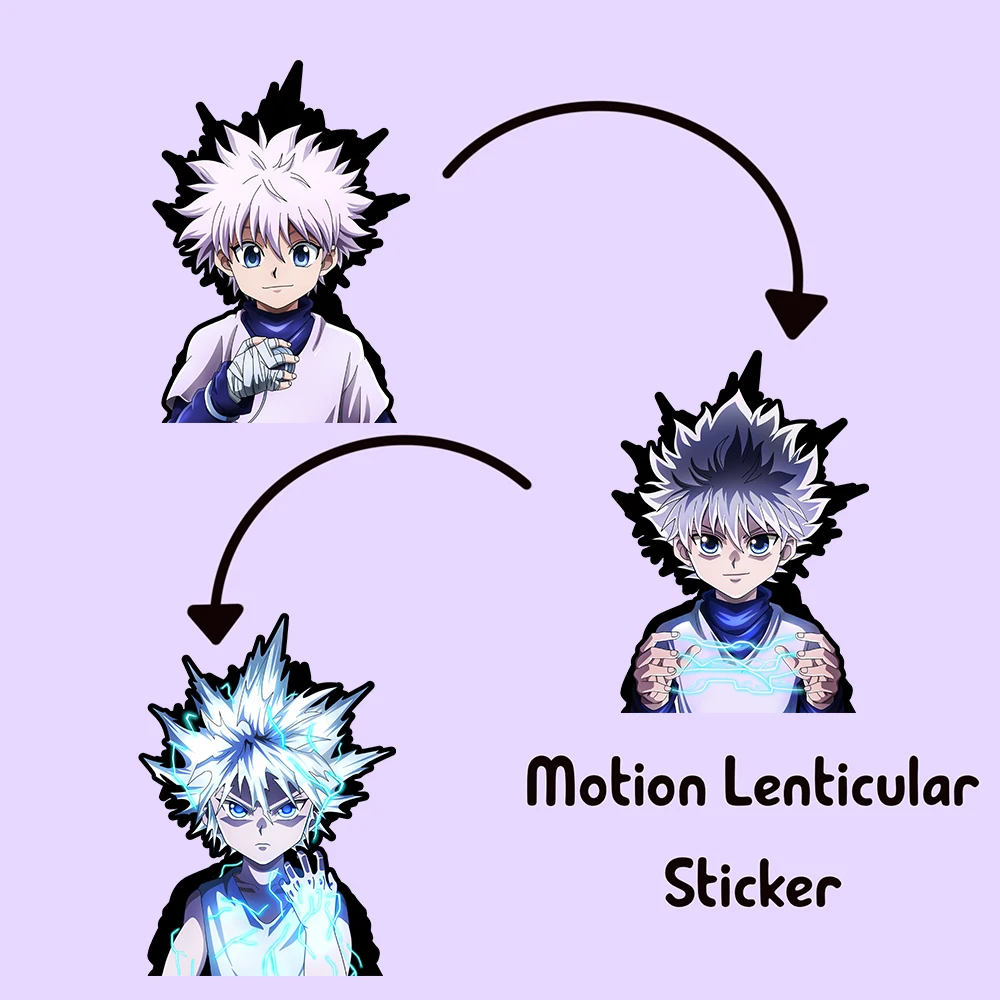 Killua Godspeed Hunter X Hunter Anime Motion Sticker Peeker Sticker Waterproof Decals for Car,Laptop,Refrigerator,Etc Home Decor