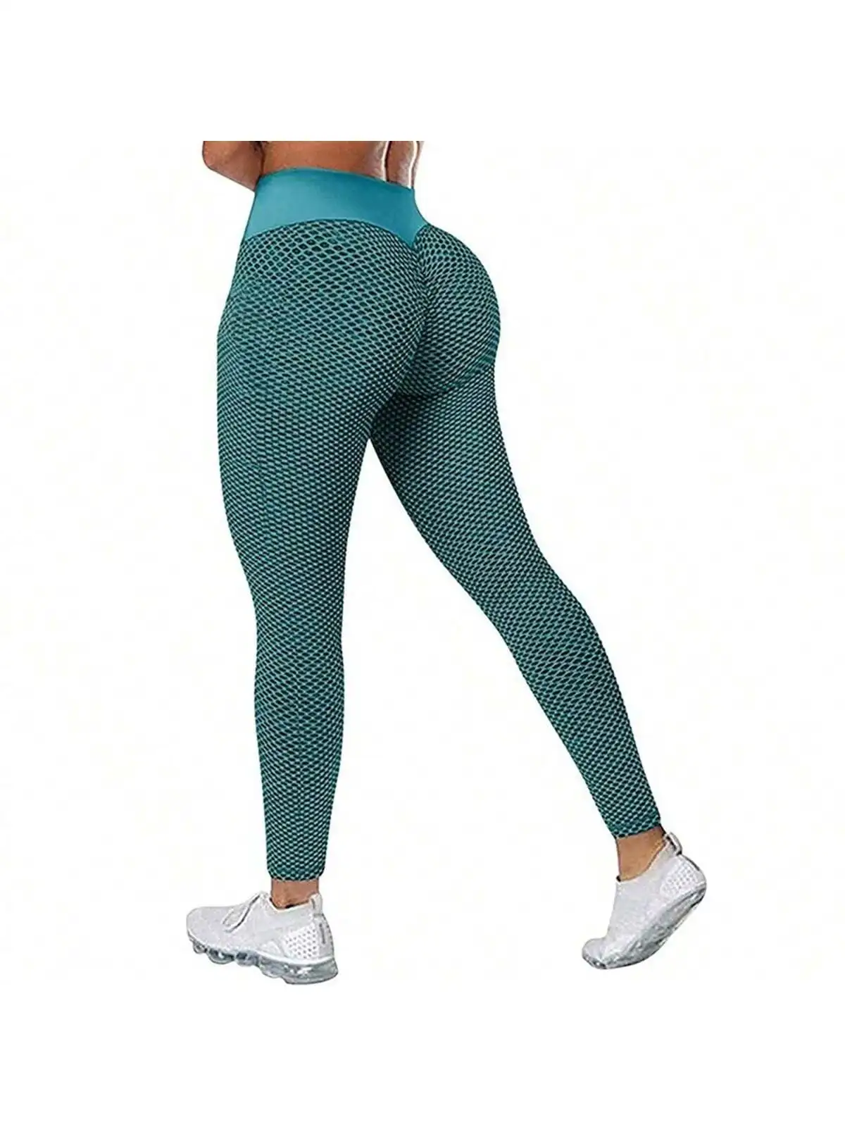 Women\'s shaping trousers peach buttocks high-waisted honeycomb jacquard sports tights buttocks cropped trousers