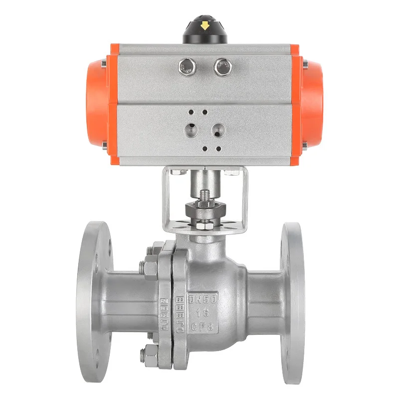 

2" 304 Stainless Steel Pneumatic Flanged Ball Valve Double Acting Cylinder High Temperature Steam Flange Ball Valve