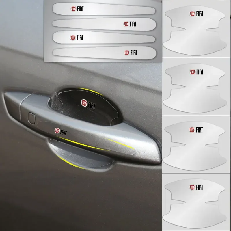 

4Pcs Invisible Transparent Car Door Handle Scratches Protection Sticker For Fiat Grande Punto 2008 Palio Bravo Car Products