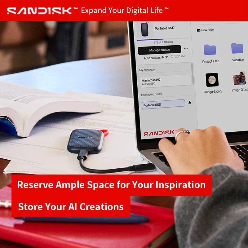 Original SANDISK Portable SSD Solid State Drive E31 USB 3.2 Type-C SSD 500GB 1TB 2TB Max 1000Mb/s Read Hard Drive for iPhone 15