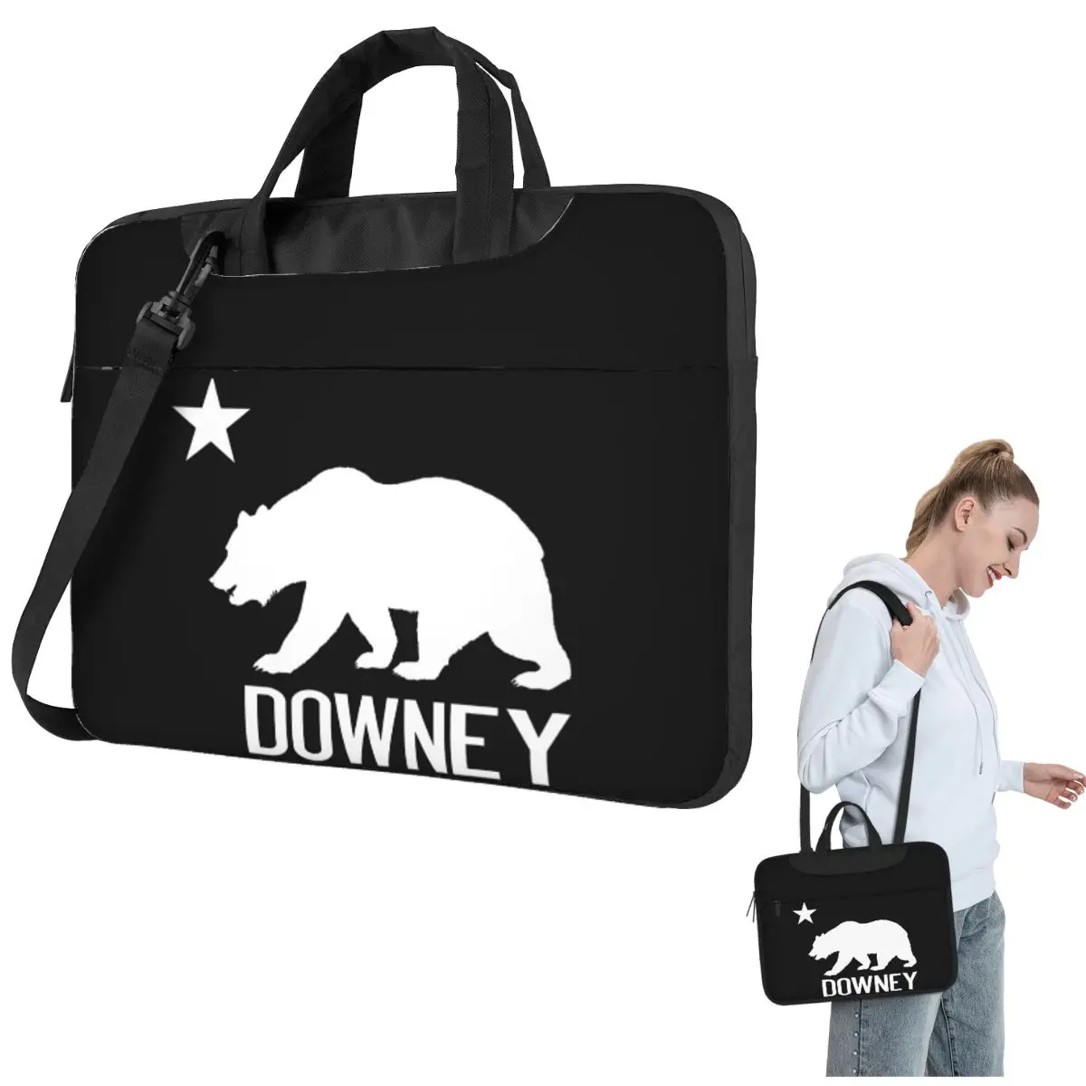 

Downey California Bear Crossbody Laptop Bag Case Computer Bag Resistant Protective Notebook Pouch for Macbook Pro