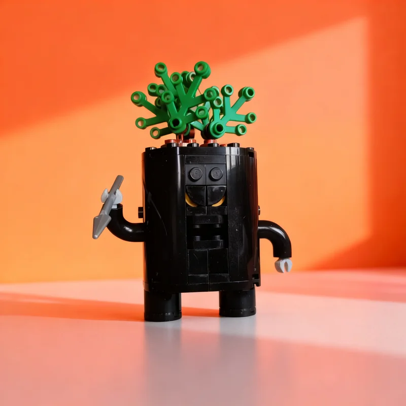 257pcs MOC Not So Happy Plant's Attack On The Forestmen's Camp Botanicals Model Building Blocks Christmas Gifts Toy Architecture