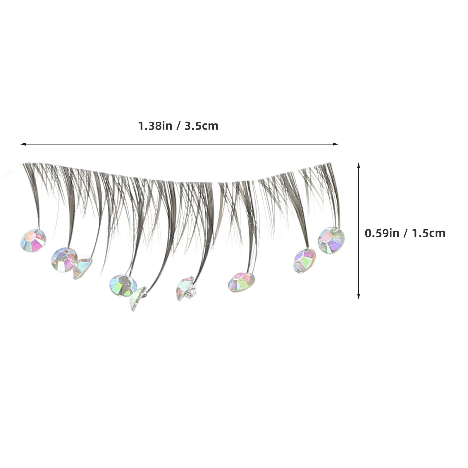 10 قطع من الرموش الصناعية المزيفة، زينة من حجر الراين، مريحة ومرنة، سهلة الاستخدام للحفلات اليومية الليلية