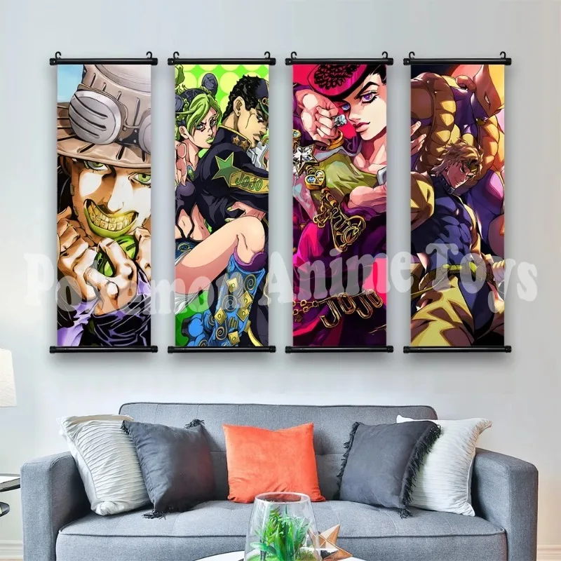 Anime JoJo Bizarre Adventure Retro WhitePaper Sticky Posters Wall Sticker DIY Living Room Bar Cafe Figures Game Wall Decoration