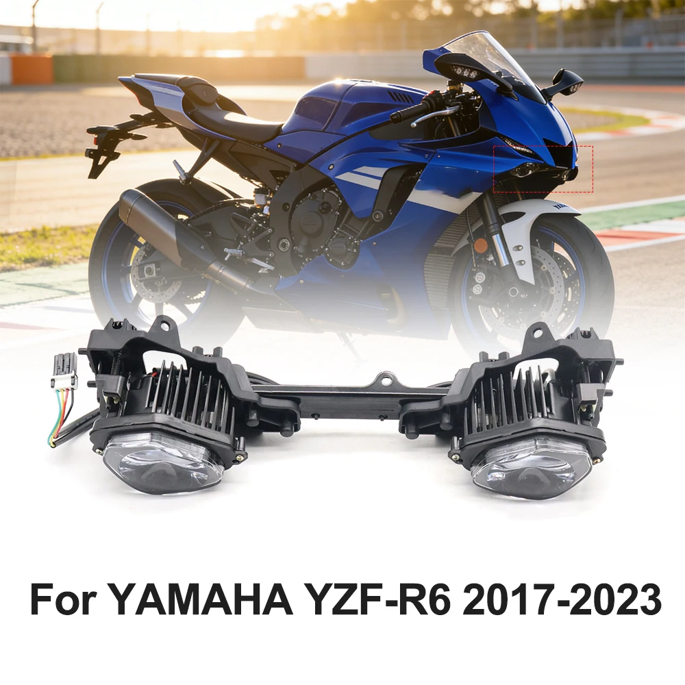 

Передняя фара в сборе для мотоцикла, замена головного света для YAMAHA YZF-R6 YZF R6 2017 2018 2019 2020 2021 2022 2023